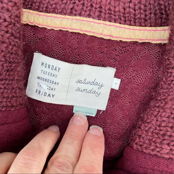 Saturday Sunday maroon light weight jacket small - Picture 3 of 6
